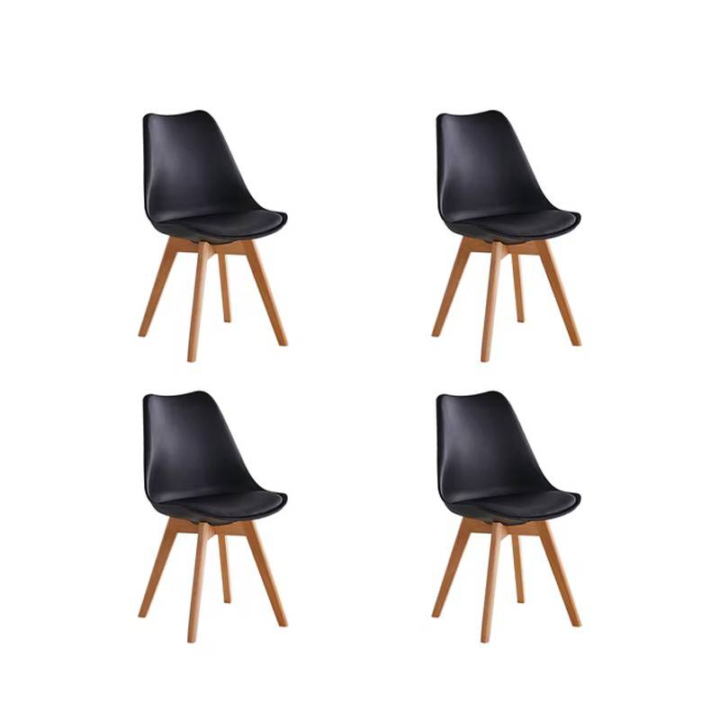 COMEDOR MADRID VIDRIO 140X80 + 4 SILLAS TULIP COLOR NEGRO - 2