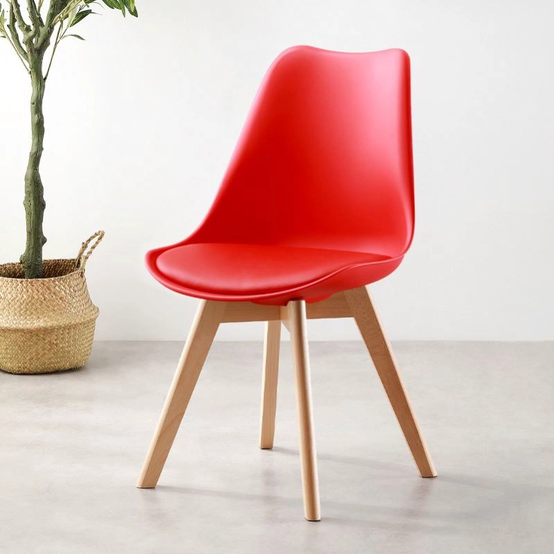 COMEDOR MESA WARWICK VIDRIO 100CM + 4 SILLAS TULIP  ROJO - 3