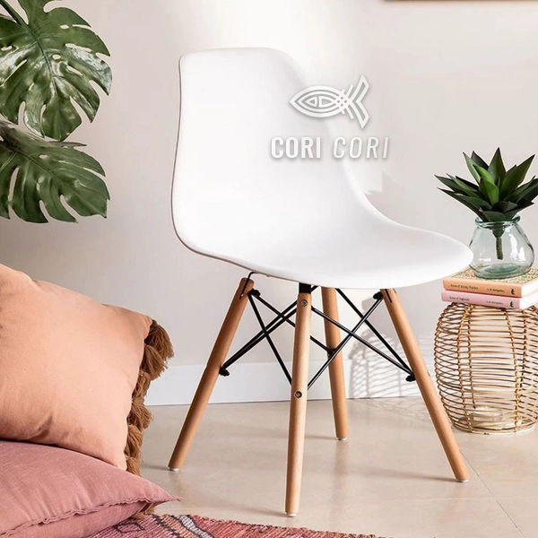 COMEDOR MESA EAMES 80CMS BLANCA + 4 SILLAS EAMES COLOR BLANCO - 2