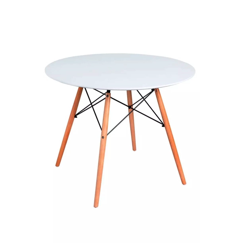 COMEDOR MESA EAMES 80CMS BLANCA + 4 SILLAS EAMES  COLOR GRIS - 2