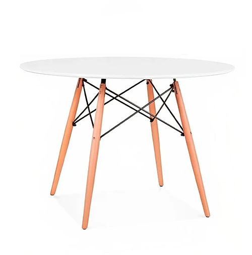 COMEDOR MESA EAMES 100CMS BLANCA + 4 SILLAS EAMES REPLICA COLOR GRIS - 2