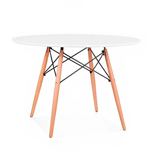 COMEDOR MESA EAMES 100CMS BLANCA + 4 SILLAS EAMES COLOR ROSA - 2