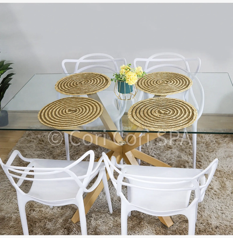 COMEDOR MADRID VIDRIO 140X80+ 4 SILLAS MASTER BLANCAS - 3