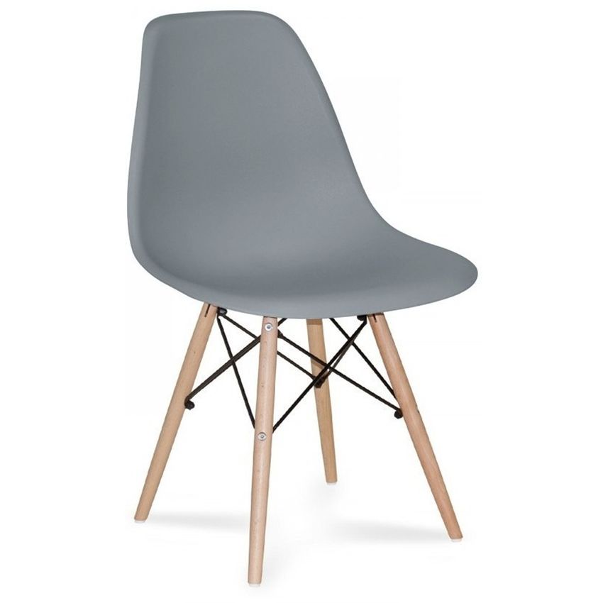 COMEDOR MADRID VIDRIO 140X80 + 4 SILLAS EAMES GRIS REPLICA - 1