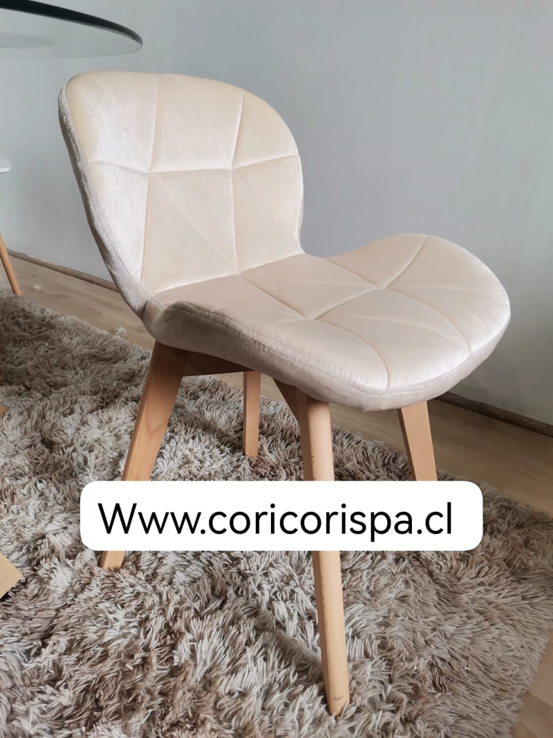COMEDOR MADRID VIDRIO 140X80 + 4 SILLAS MARIPOSA VELVET BEIGE - 3