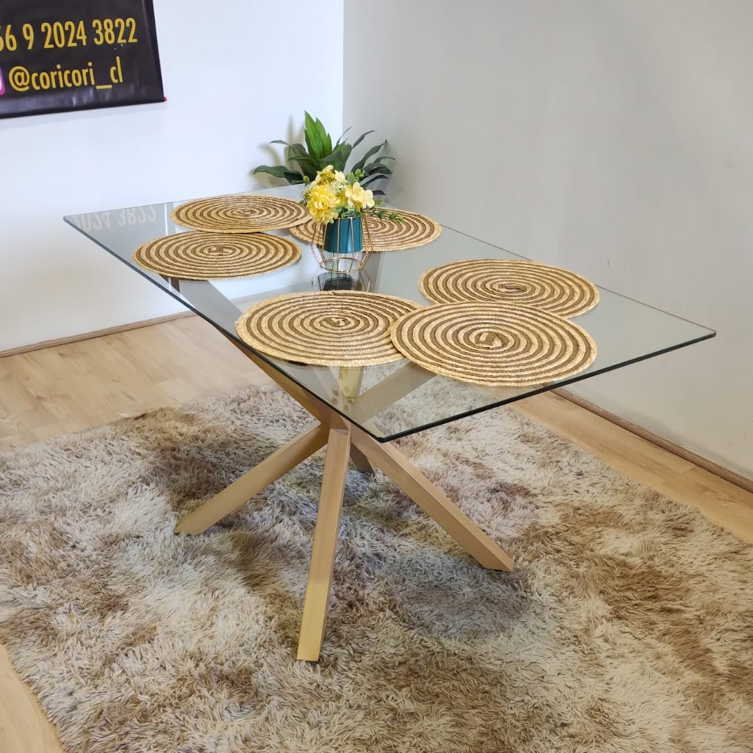 COMEDOR MADRID VIDRIO 140X80 + 4 SILLAS EAMES MENTA REPLICA - 2