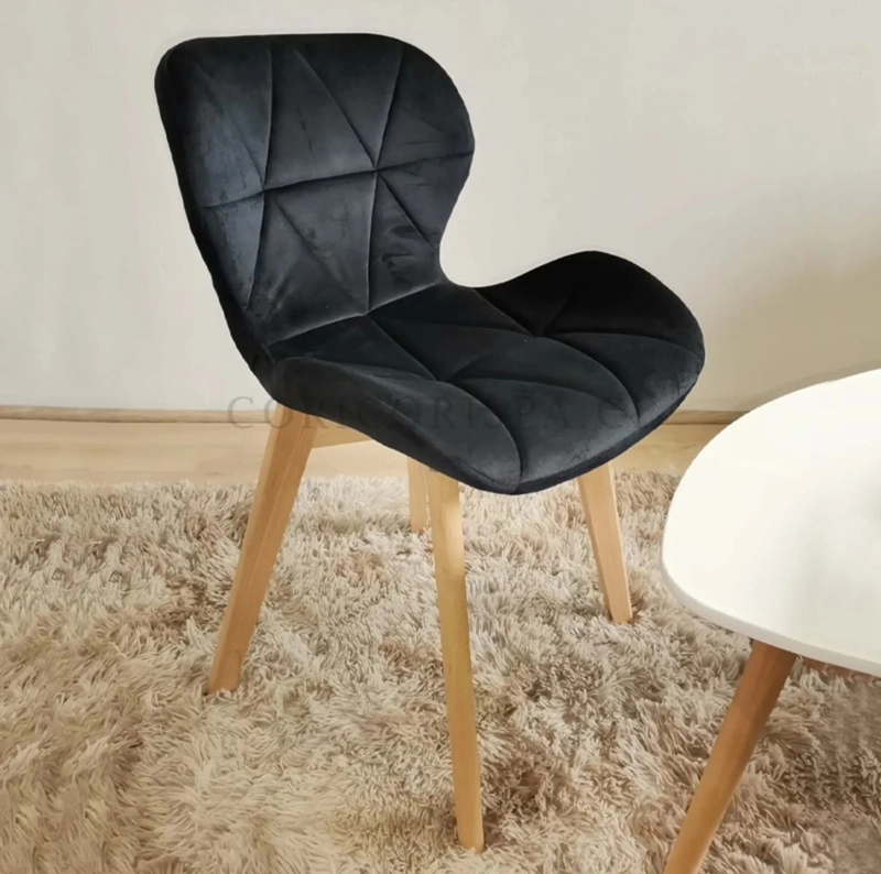 COMEDOR MADRID VIDRIO 140X80 + 4 SILLAS MARIPOSA VELVET NEGRO - 3