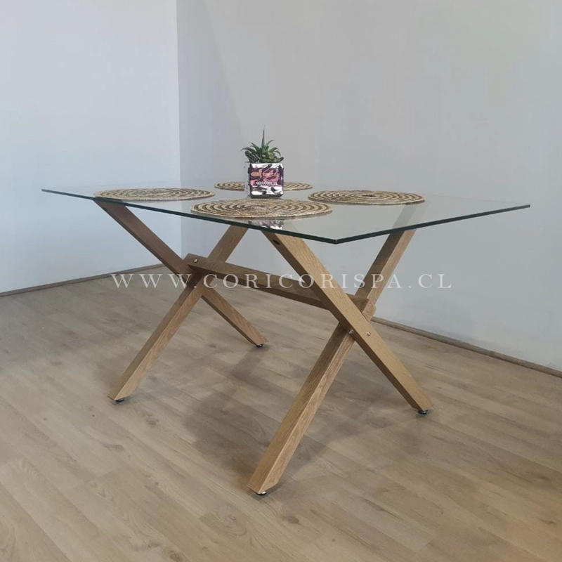 COMEDOR MESA MEDLOCK DE VIDRIO 140X90CM + 4 SILLAS EAMES NEGRO - 2
