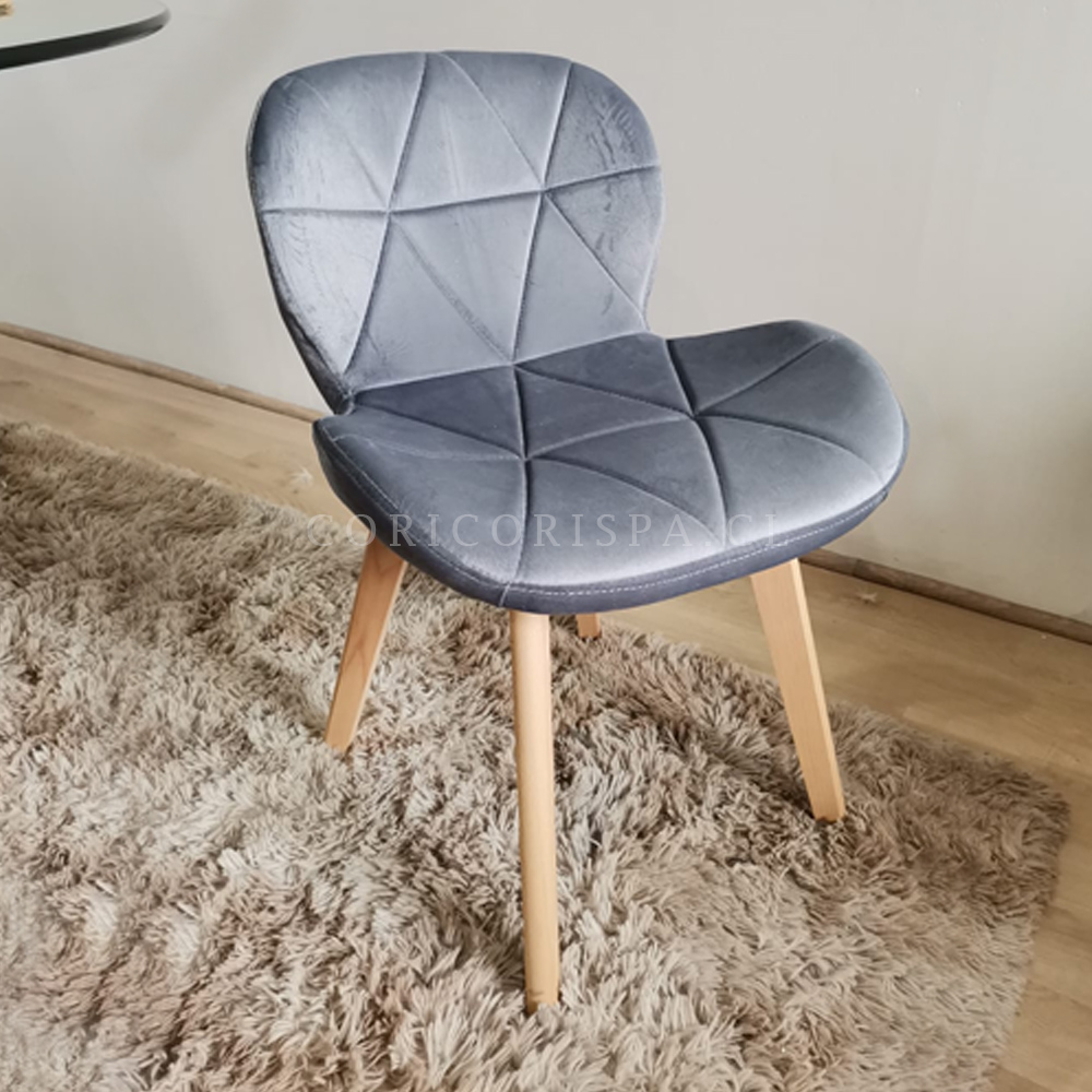 COMEDOR MESA MEDLOCK DE VIDRIO 140X90CM + 4 SILAS MARIPOSA VELVET GRIS - 3