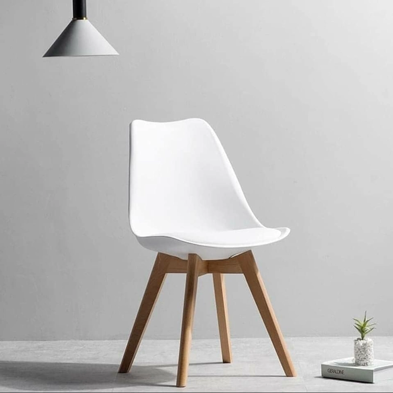 COMEDOR MESA EAMES BLANCA 100CMS + 4 SILLAS TULIP  BLANCO - 2
