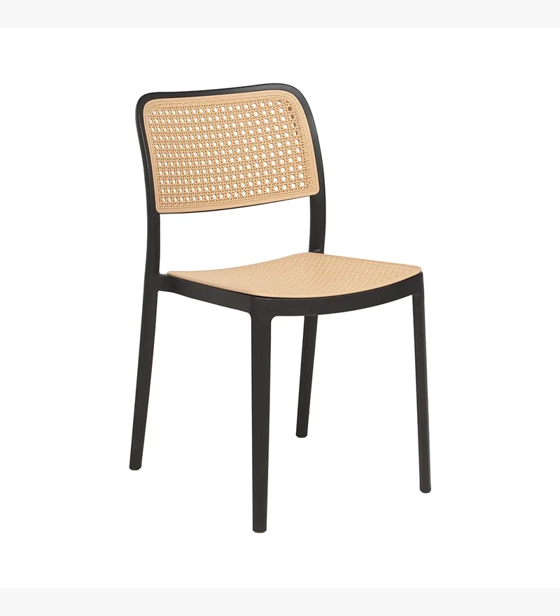 COMEDOR MESA EAMES BLANCA 80CMS + 4 SILLAS DELTA COLOR NEGRO - 2