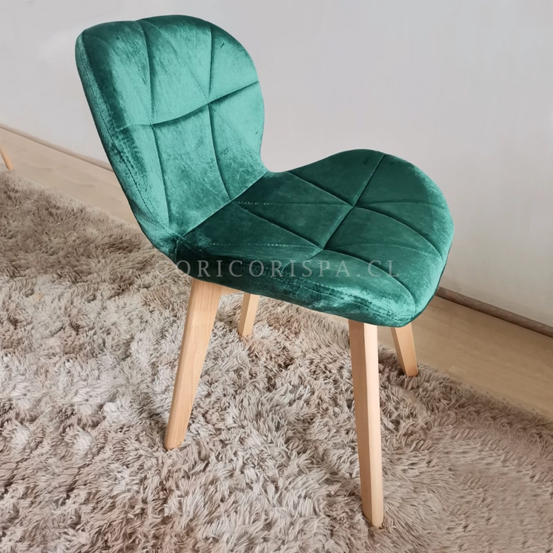 COMEDOR MESA WARWICK VIDRIO 100CM + 4 SILLAS MARIPOSA VELVET VERDE - 3