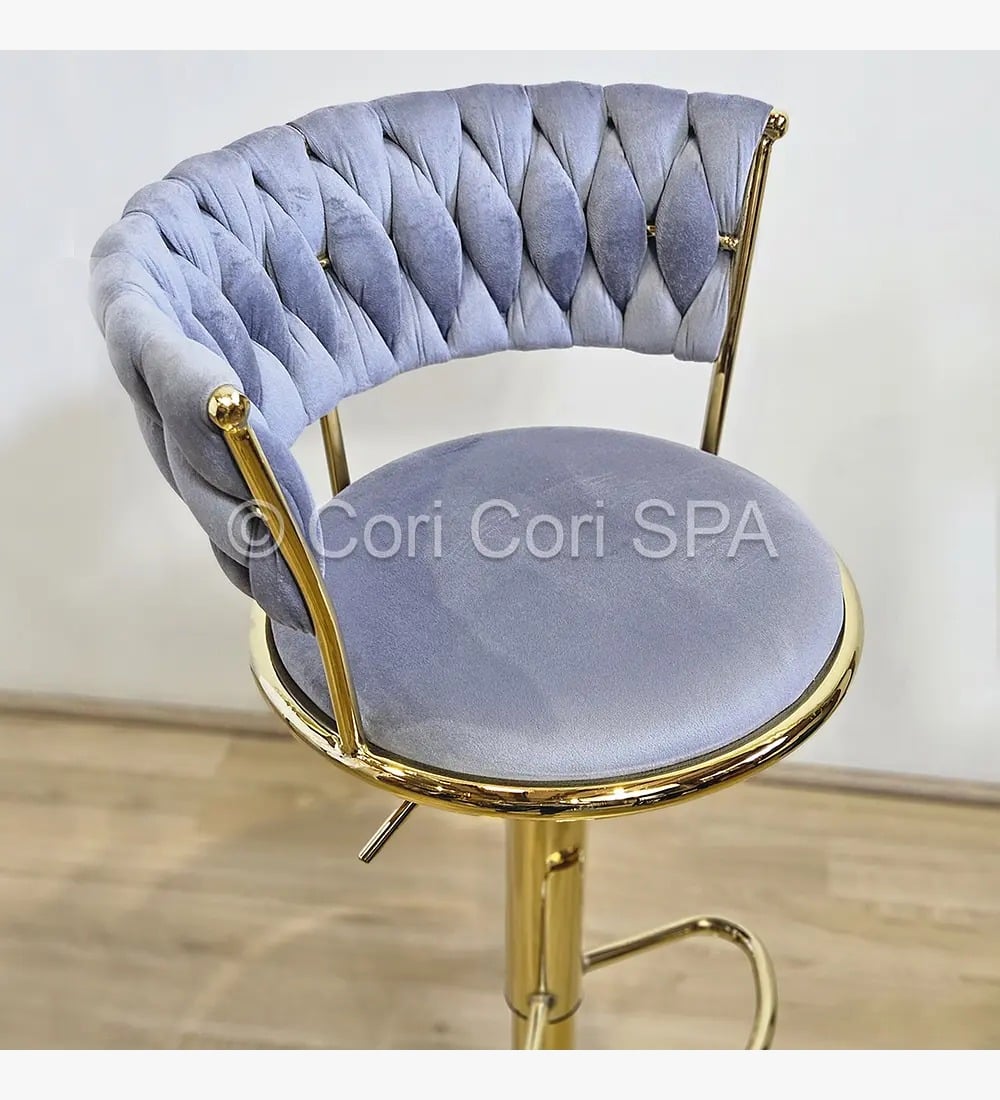 TABURETE  QUEEN  VELVET GRIS - 1
