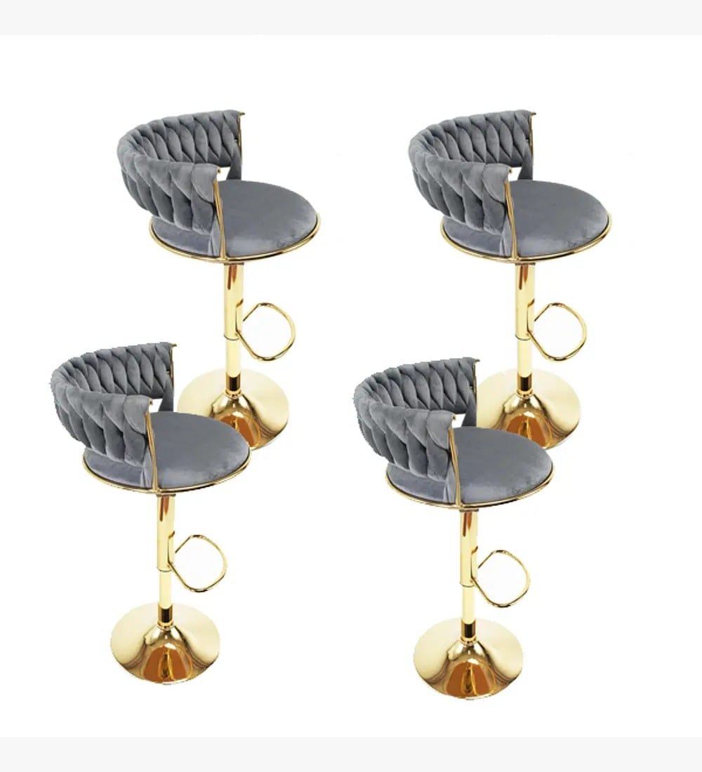 PACK 4 TABURETE QUEEN VELVET GRIS - 1