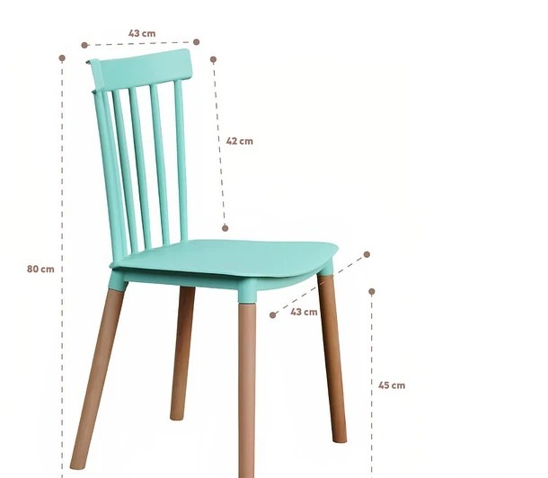 JUEGO DE COMEDOR 120X80CMS + 4 SILLAS WINDSOR MENTA - 3