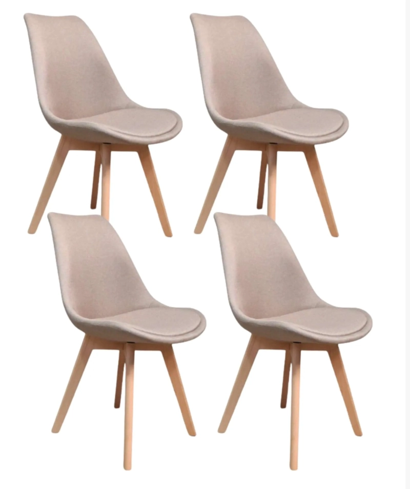 PACK 4 SILLAS TULIP LINO BEIGE - 1