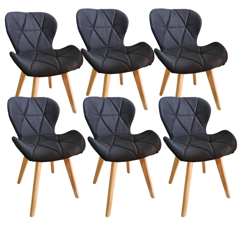 PACK 6 SILLA MARIPOSA WOOD LINO EN COLOR NEGRO - 1