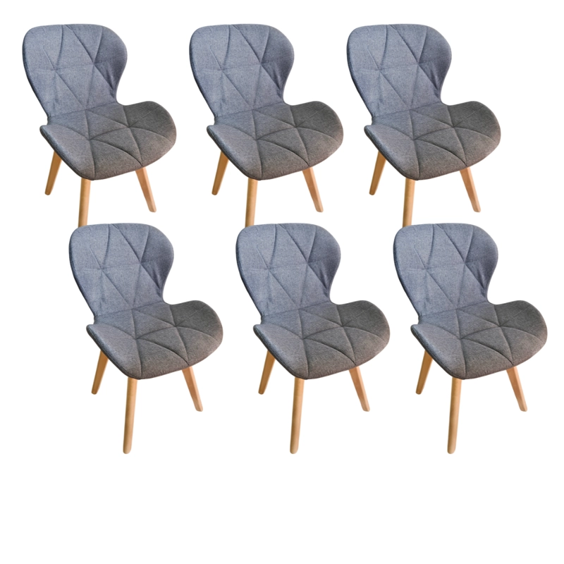 PACK 6 SILLA MARIPOSA WOOD LINO GRIS - 1