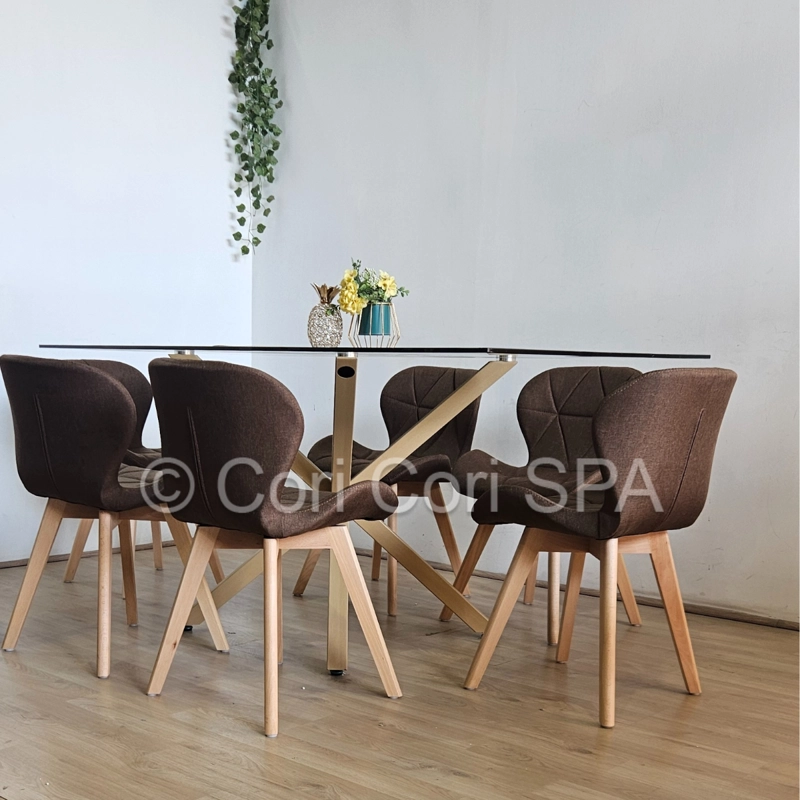 PACK 6 SILLA MARIPOSA WOOD LINO EN COLOR CAFE - 3