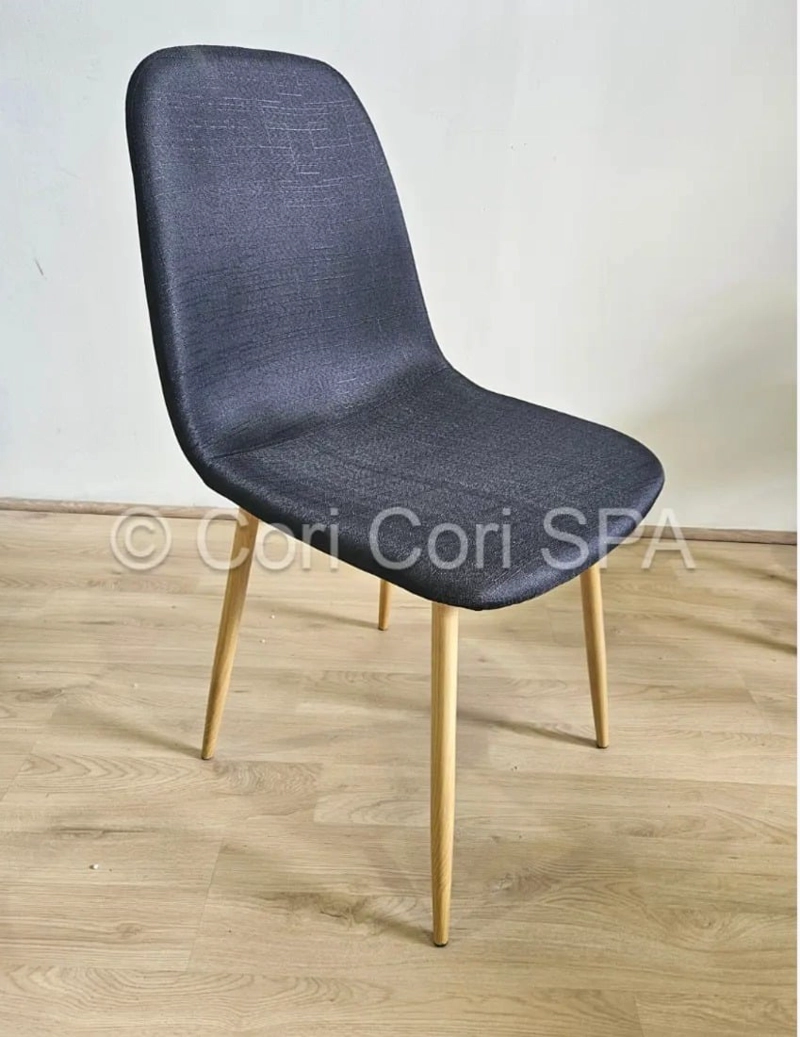 SILLA SCOOP LINO WOOD  EN COLOR NEGRO - 1