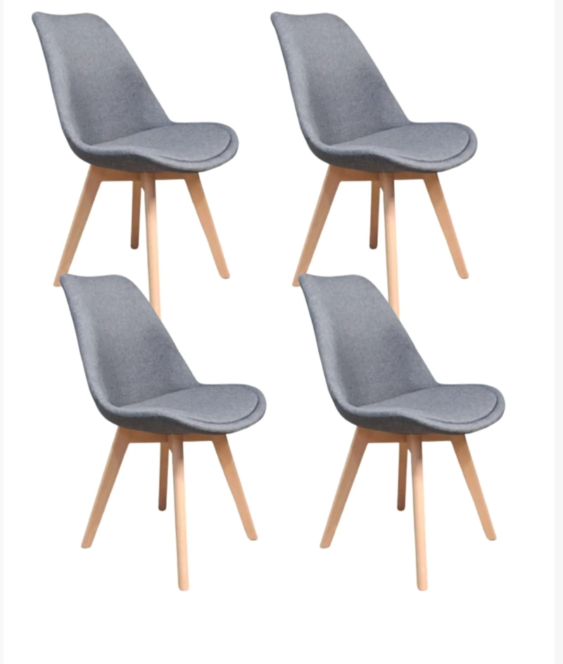 PACK 4 SILLAS TULIP LINO GRIS - 1