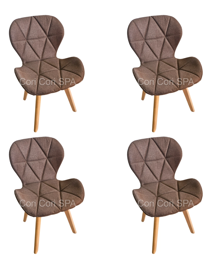PACK 4 SILLA MARIPOSA WOOD LINO EN COLOR CAFE - 1