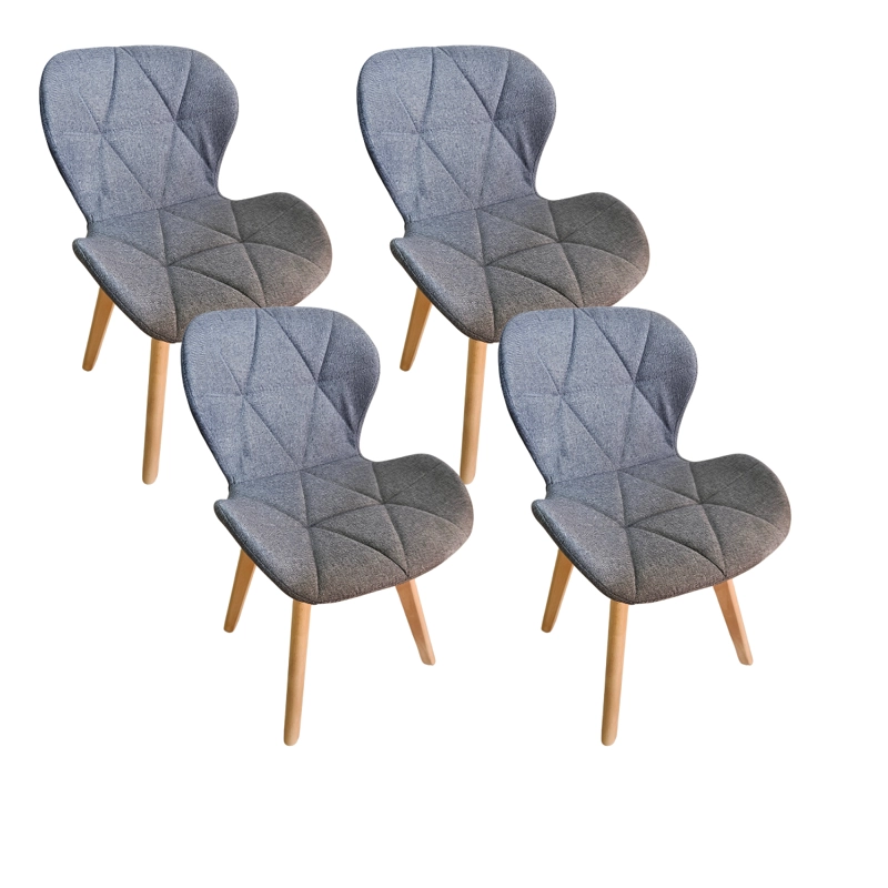 PACK 4 SILLA MARIPOSA WOOD LINO GRIS - 1
