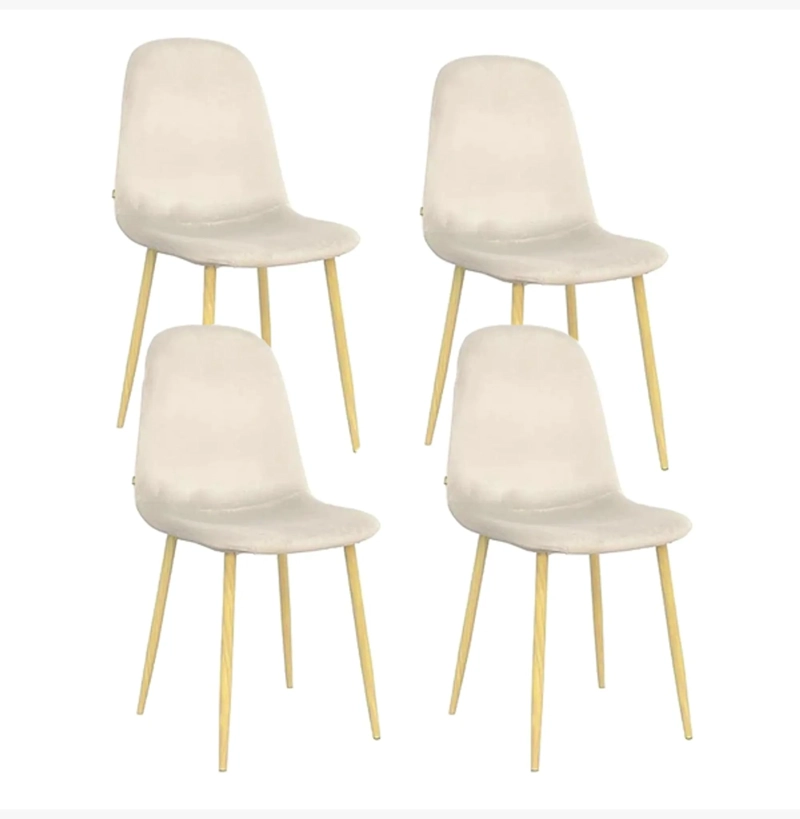 PACK 4 SILLAS SCOOP LINO WOOD BEIGE - 1