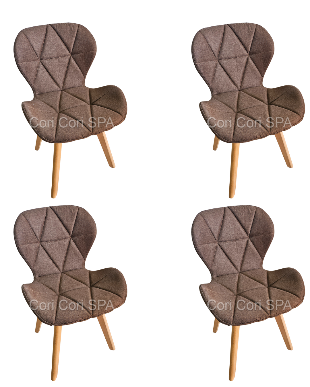 COMEDOR MESA EXPANDIBLE 100 - 180CM + 4 SILLAS MARIPOSA LINO CAFE - 6