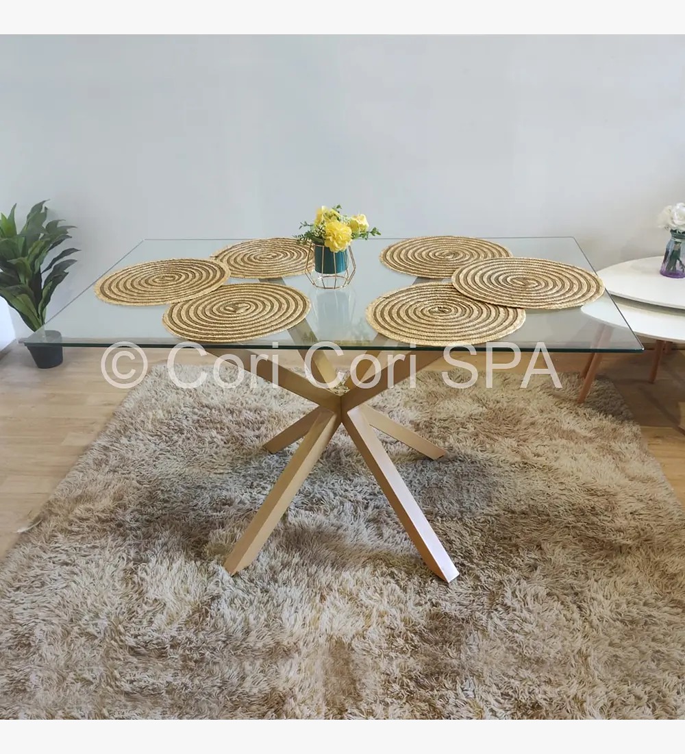 COMEDOR MADRID 140X80CMS + 6 SILLAS CAPITONNE LINO CAFE - 3
