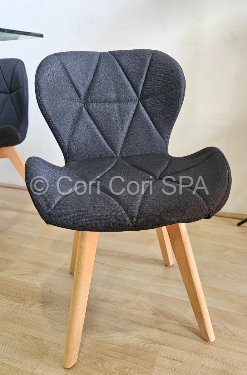 COMEDOR WARWICK 100CM + 4 SILLAS MARIPOSA LINO NEGRO - 6