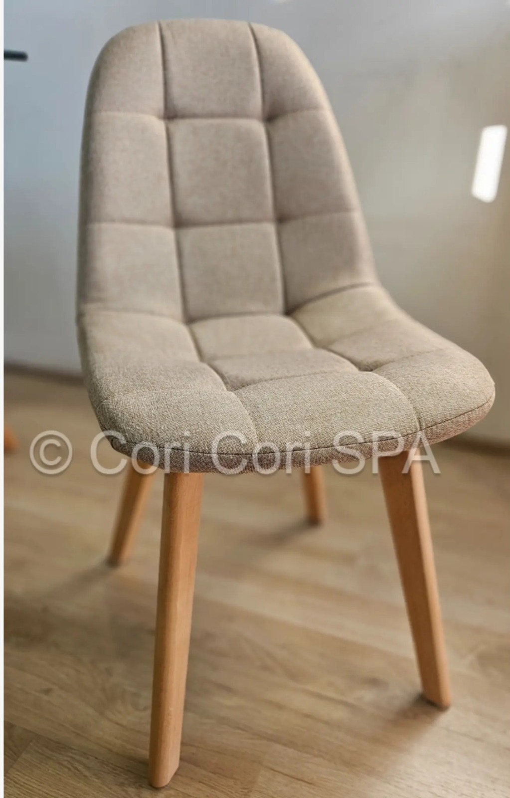 COMEDOR WARWICK 120CM + 4 SILLAS CAPITONNE LINO BEIGE - 6