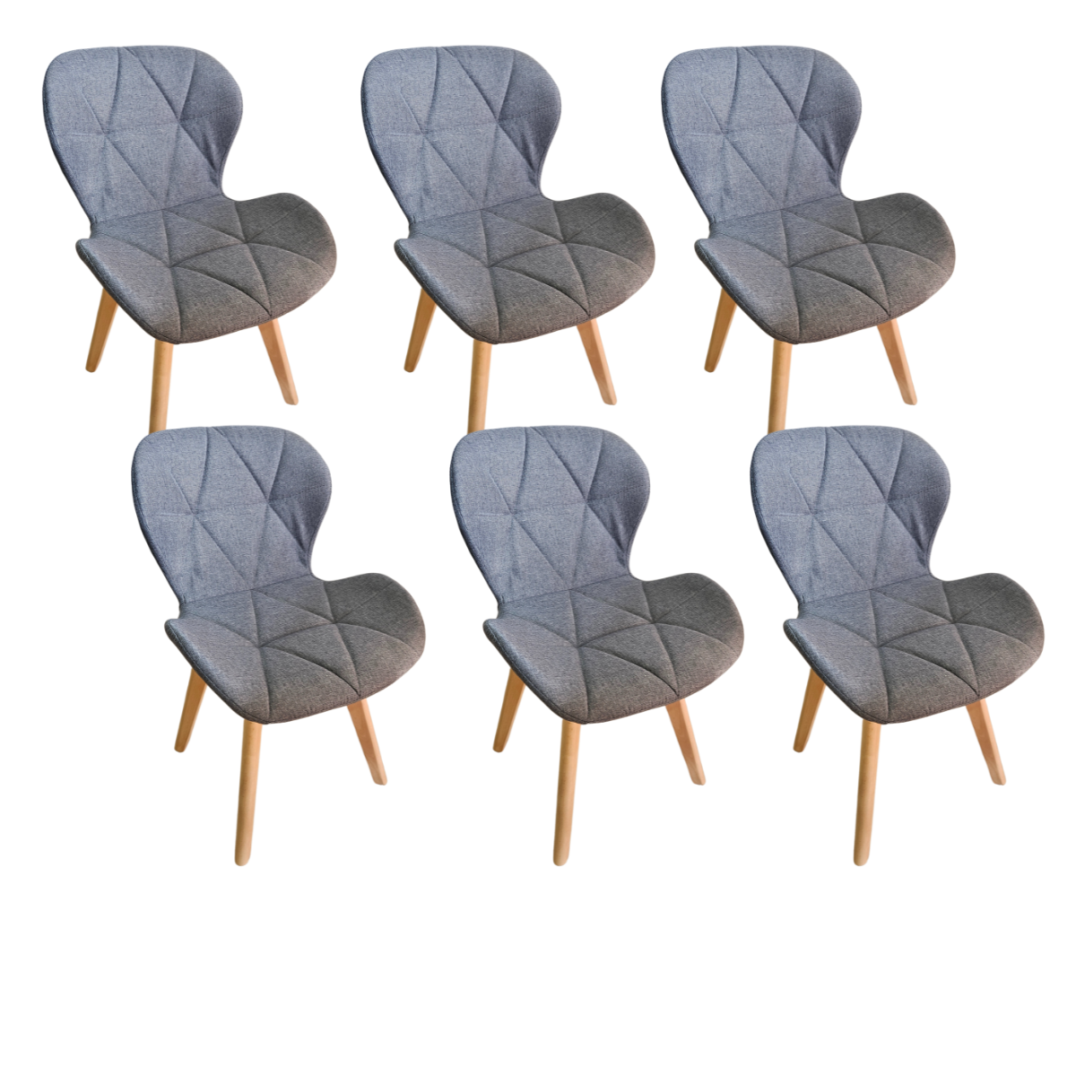 COMEDOR MESA EXPANDIBLE 100 - 180CM + 6 SILLAS MARIPOSA LINO GRIS - 6