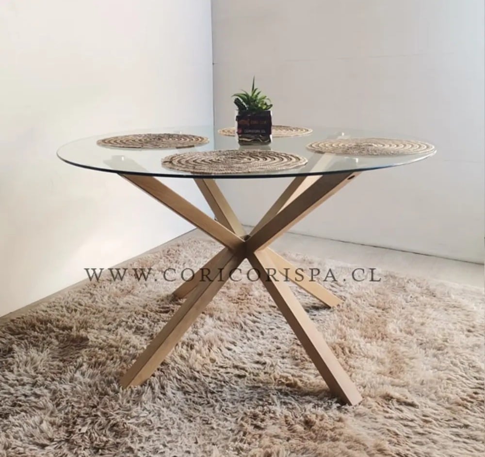 COMEDOR WARWICK 120CM + 4 SILLAS MARIPOSA LINO GRIS - 3