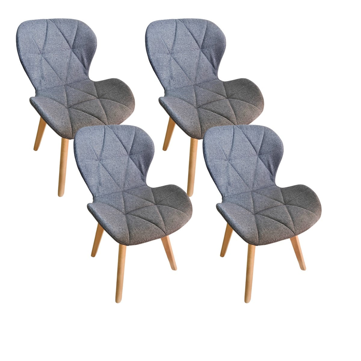 COMEDOR WARWICK 120CM + 4 SILLAS MARIPOSA LINO GRIS - 6