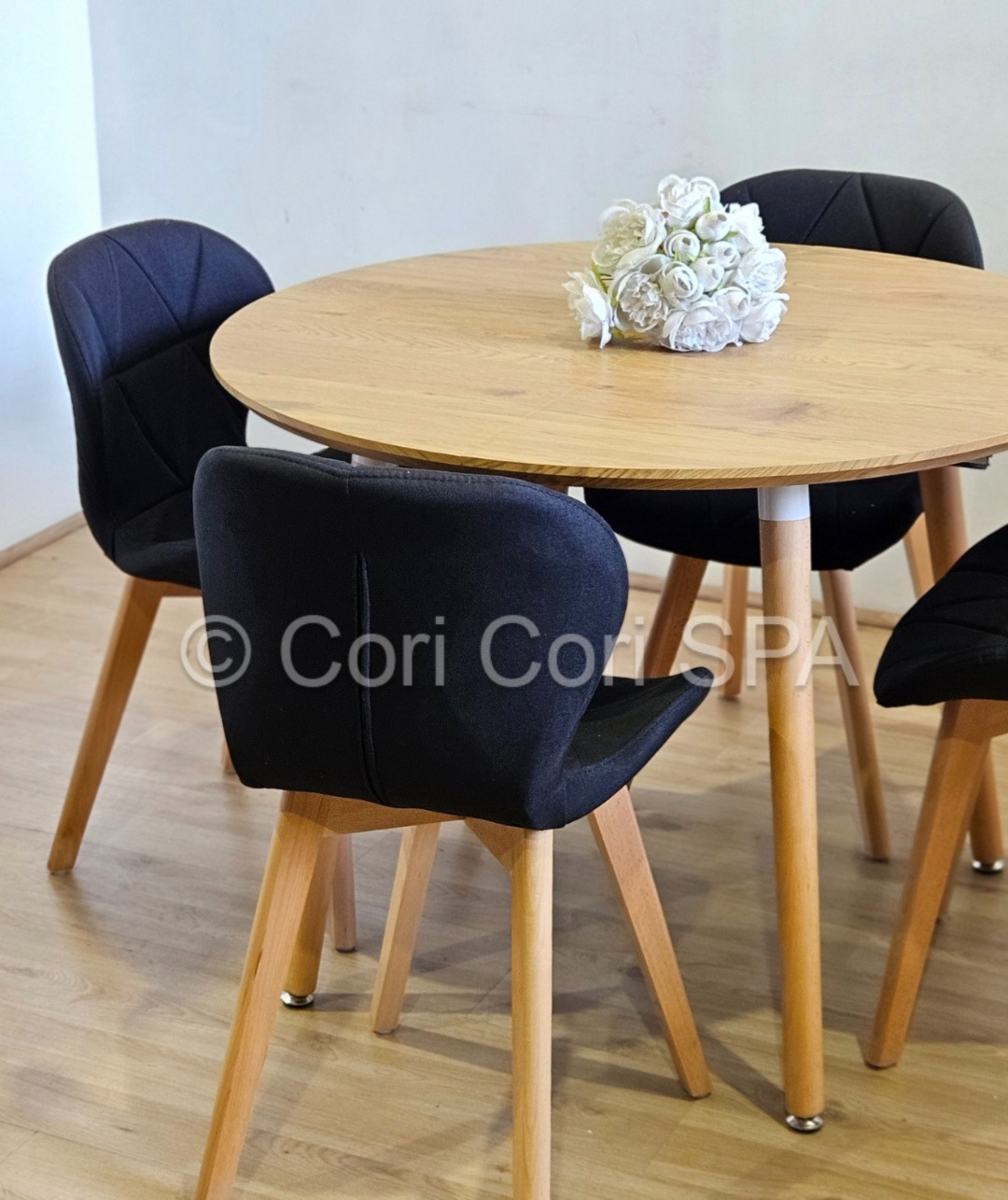 COMEDOR MESA EXPANDIBLE 100 - 180CM + 4 SILLAS MARIPOSA LINO NEGRO - 2