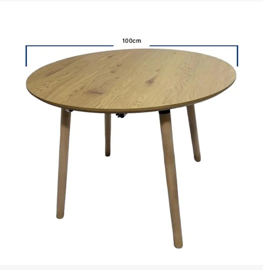 COMEDOR MESA EXPANDIBLE 100-180CM + 4 SILLAS MARIPOSA WOOD BEIGE - 2
