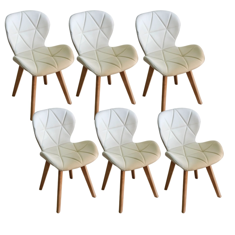 COMEDOR MEDLOCK 140X90CMS + 6 SILLAS MARIPOSA ECOCUERO WOOD BEIGE - 5