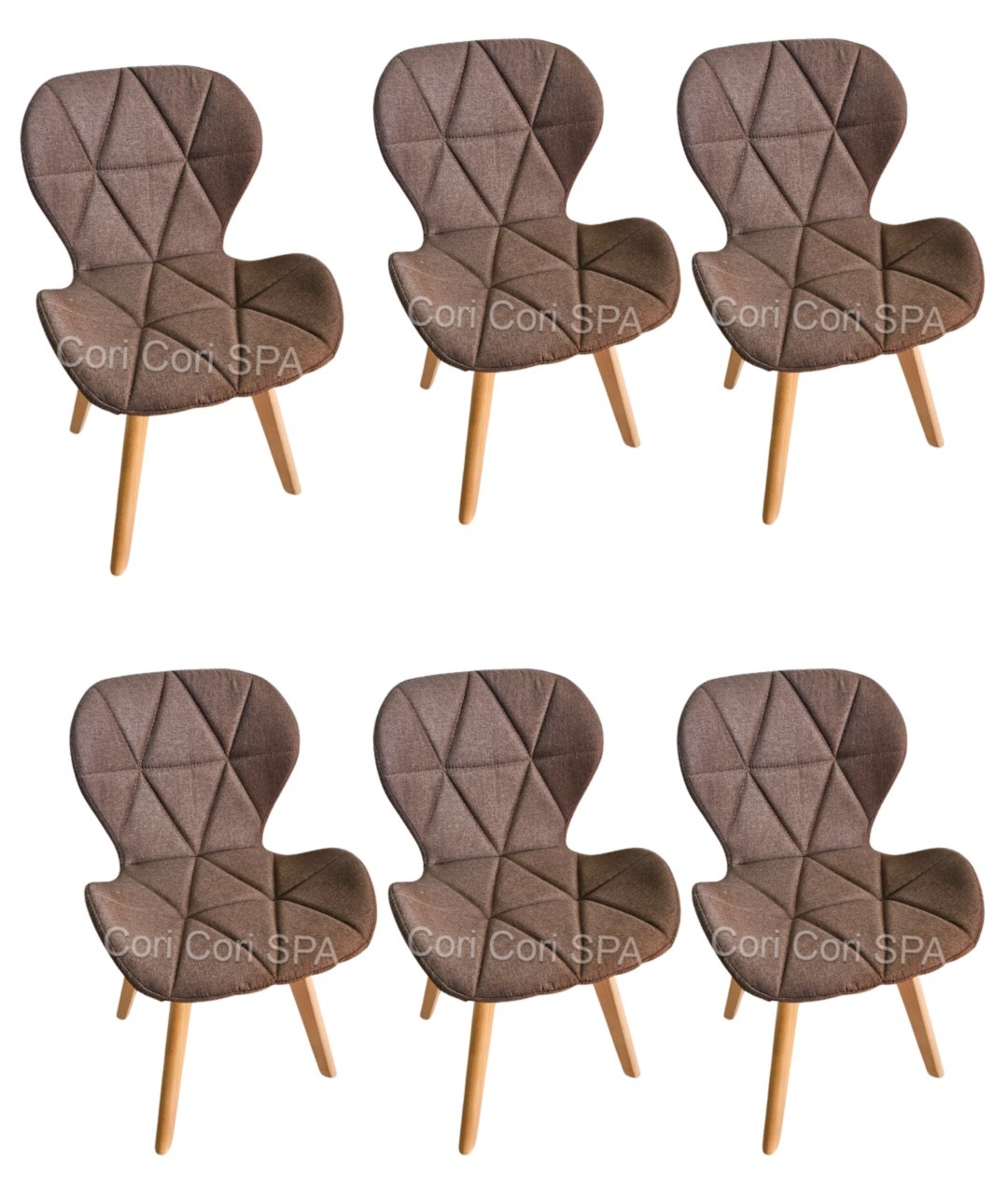 COMEDOR MADRID 140X80CM + 6 SILLAS MARIPOSA LINO CAFE - 6