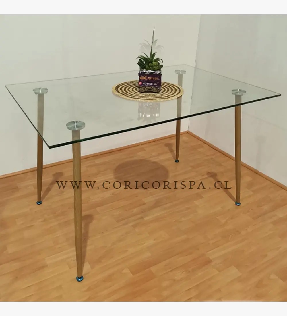 COMEDOR RUBI 120X80CM + 4 SILLAS MARIPOSA LINO CAFE - 2