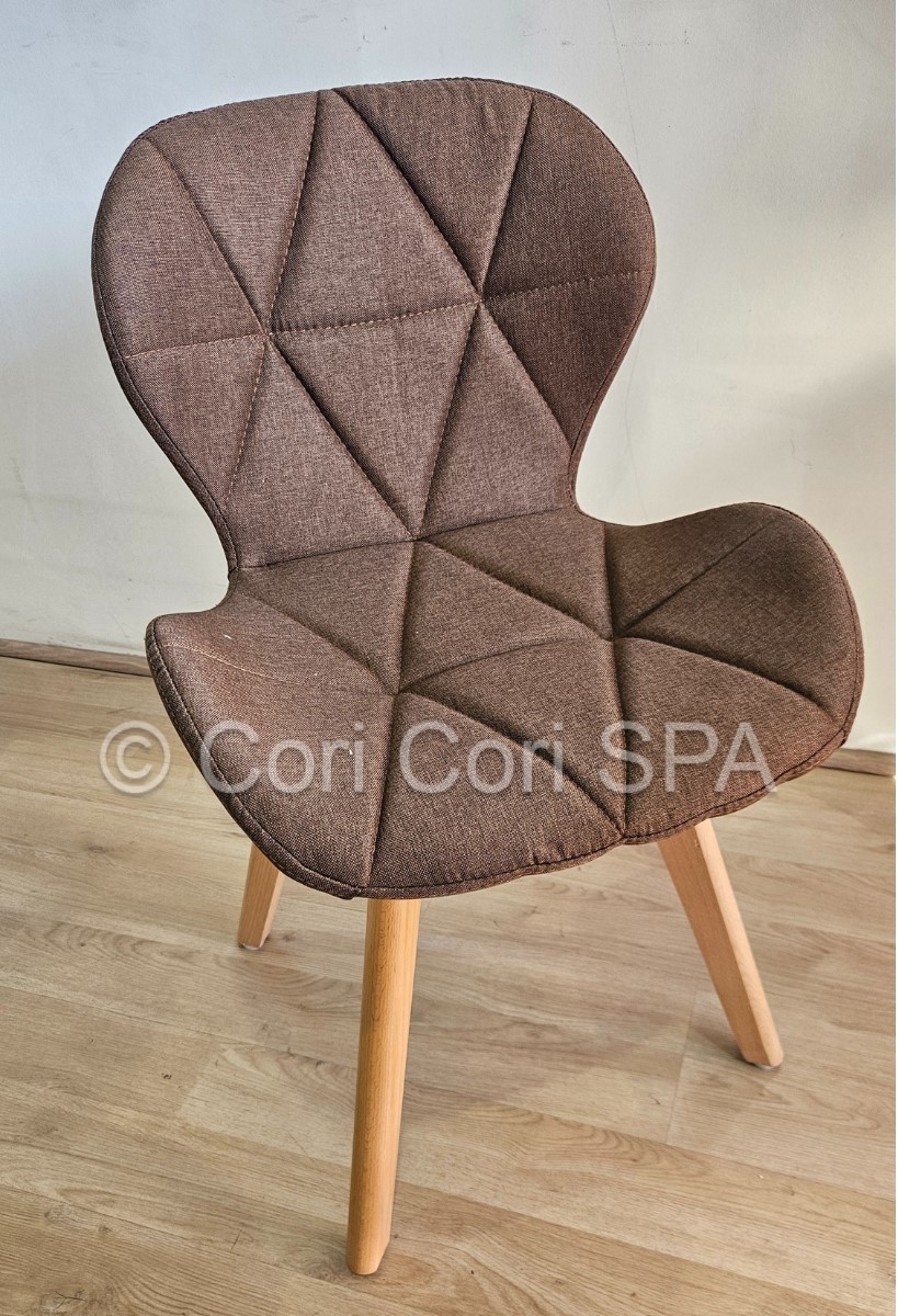 COMEDOR RUBI 120X80CM + 4 SILLAS MARIPOSA LINO CAFE - 5