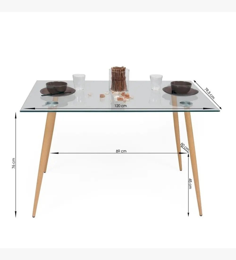 COMEDOR RUBI 120X 80CM + 4 SILLAS MARIPOSA WOOD BEIGE - 4