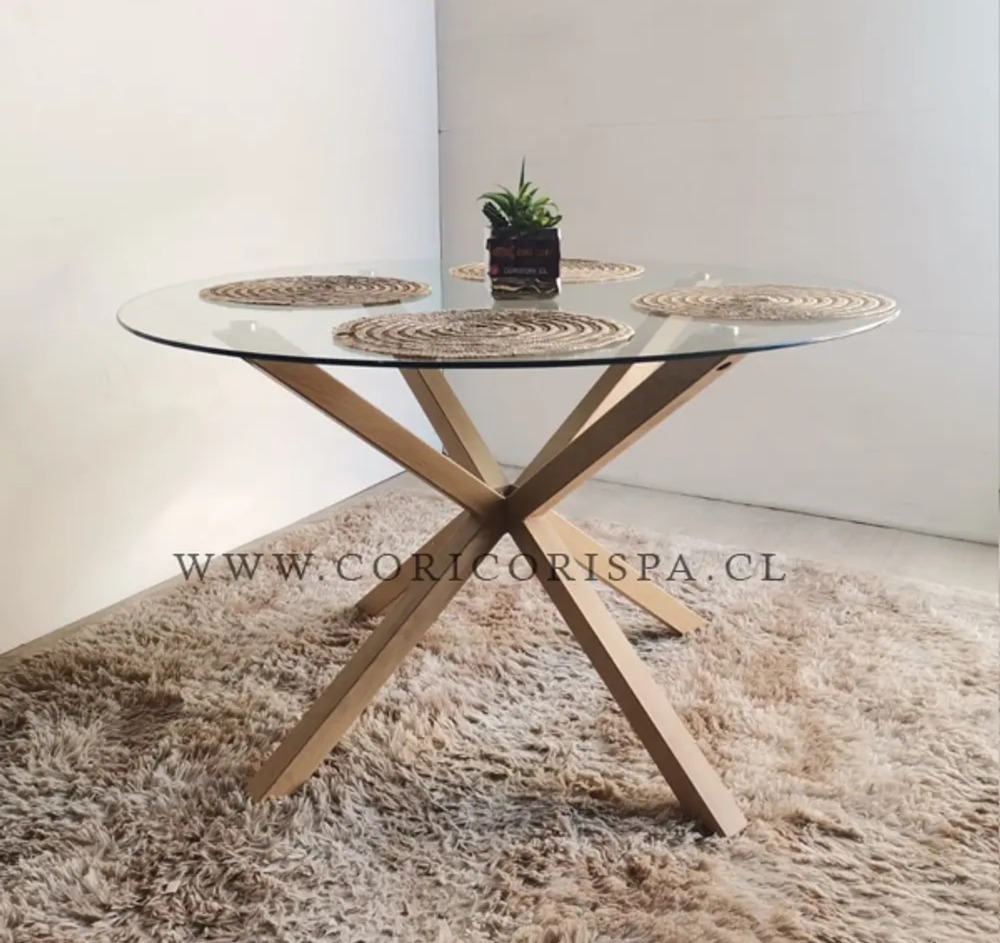 COMEDOR WARWICK 120CM + 6 SILLAS MARIPOSA LINO CAFE - 3