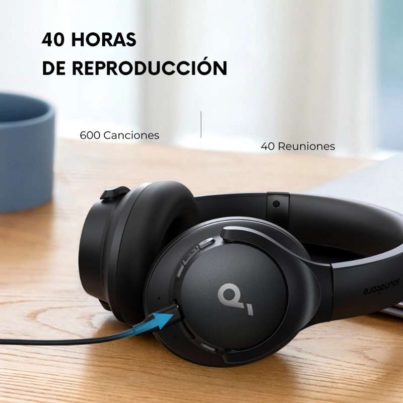 AUDIFONO OVER EAR NOISE CANCELLING LIFE Q20I SOUNDCORE NEGRO - 7