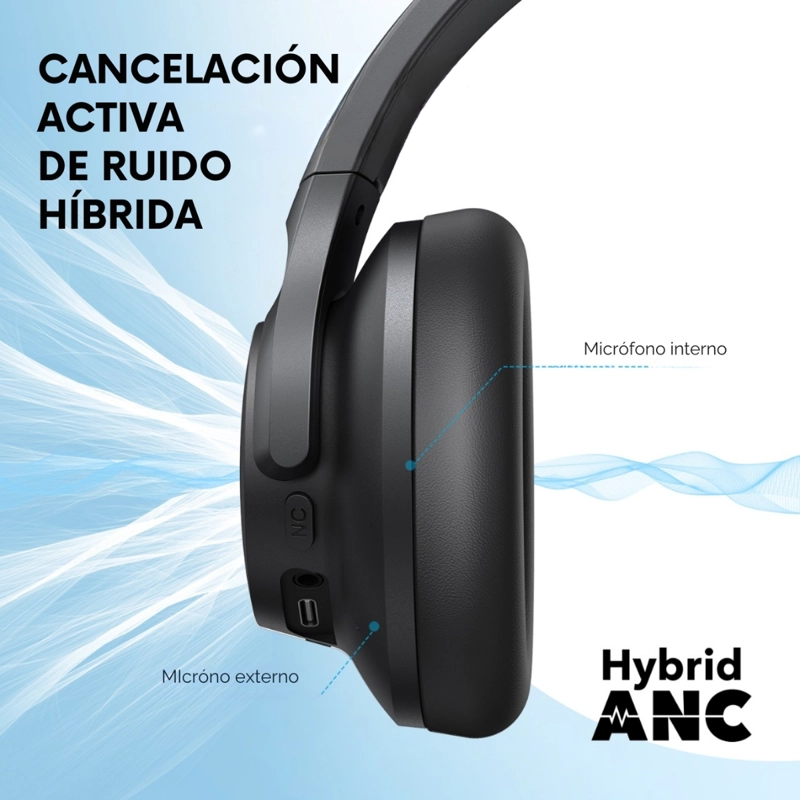 AUDIFONO OVER EAR NOISE CANCELLING LIFE Q20I SOUNDCORE NEGRO - 8