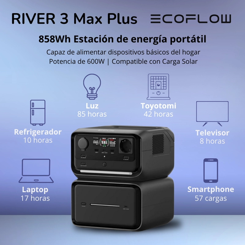 GENERADOR ECOFLOW RIVER 3 MAX PLUS 600W 858WH - 5