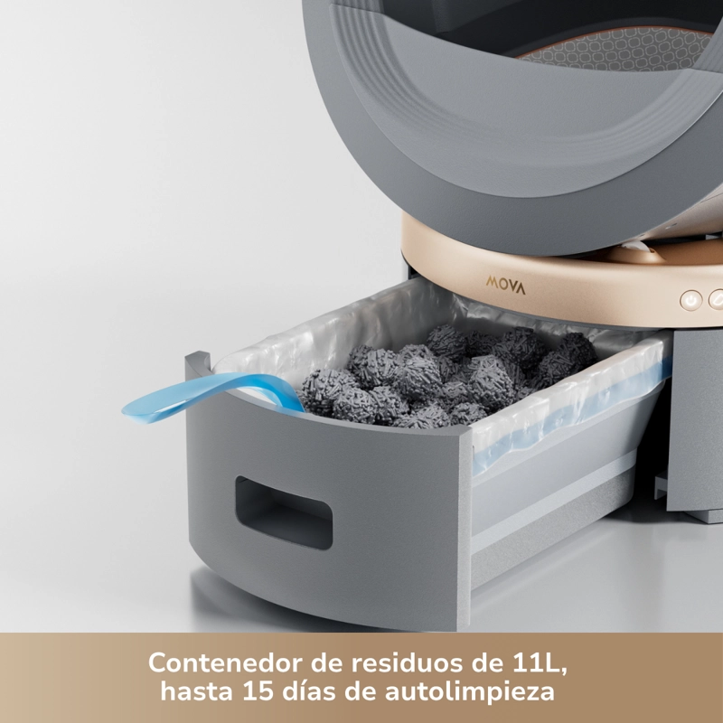 ARENERO INTELIGENTE PARA MASCOTA MOVA LR10 PRIME GRIS - 7