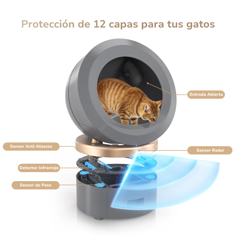 ARENERO INTELIGENTE PARA MASCOTA MOVA LR10 PRIME GRIS - 8