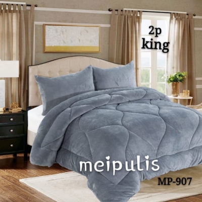 CUBRECAMA MICROFIBRA TURQUESA QUILT CON CHIPORRO INVIERNO 2P - 1