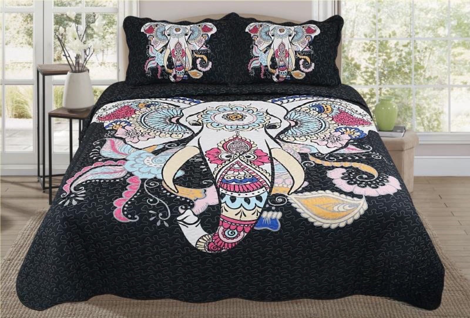 CUBRECAMA MICROFIBRA ROSADO QUILT VERANO KING SUPER KIG - 1